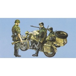 ИЗЧЕРПАН Сглобяем модел на мотоциклет BMW R75 с кош мащаб 1:35